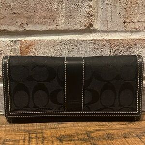 Coach Black Signature Canvas Wallet-rp